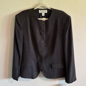 NWT VINTAGE Rena Rowan for Saville Blazer Jacket Wool-Blend Women’s 16 Gray